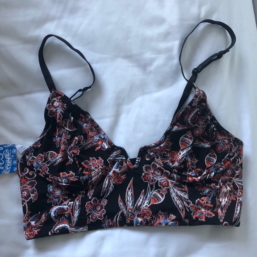 Free people black floral bralette